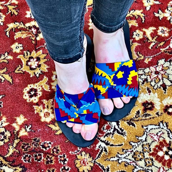 Super cute Ankara print ladies slipper